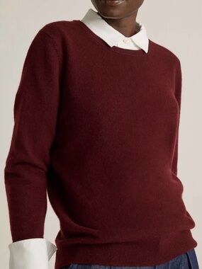 Quince XL Cashmere Classic Crewneck Sweater - Burgundy